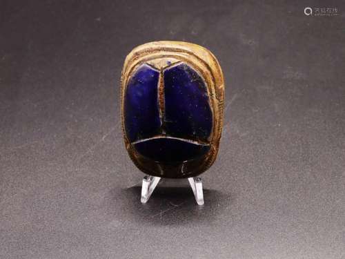 Egyptian Stone Scarab With Hieroglyphics