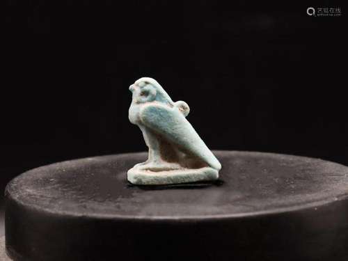 Egyptian Faience Falcon Amulet Figure