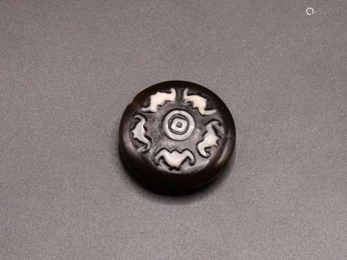 Tibetan Agate Dzi Bead Pendant Amulet