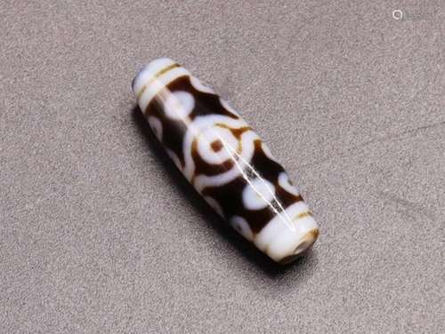 Tibetan Agate Dzi Bead Pendant Amulet