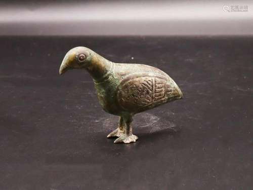 Islamic White Metal Bird, 12th Century