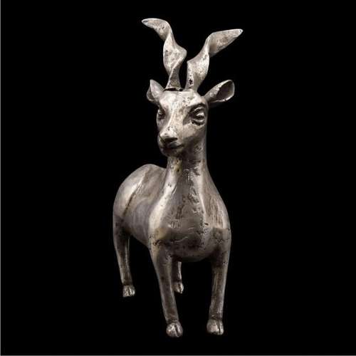 RARE ANCIENT SOLID SILVER ROMAN ANTELOPE EASTERN GREEK EMPIR...