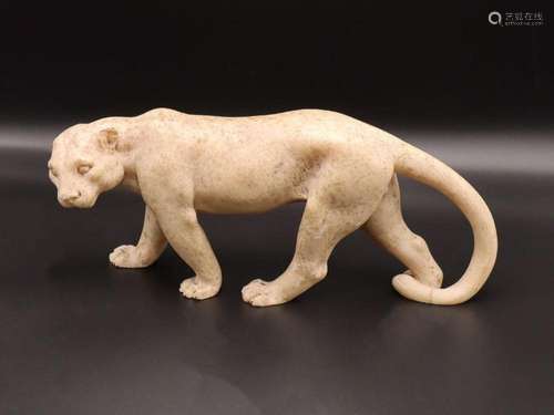 Marble Resin Figure Of A Jaguar