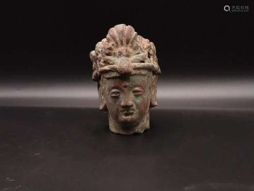 Gandhara Bronze Head, Late 19th Century