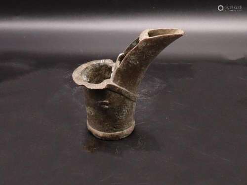 Islamic Bronze Ewer Spout Fragment, 10th Century