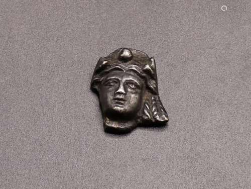 Roman Solid Silver Fragment Depicting A Goddess