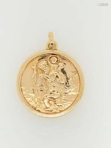 9k rose gold pendant St Christopher; 9.4g