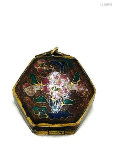 Antique Cloisonné Enamel Floral Box