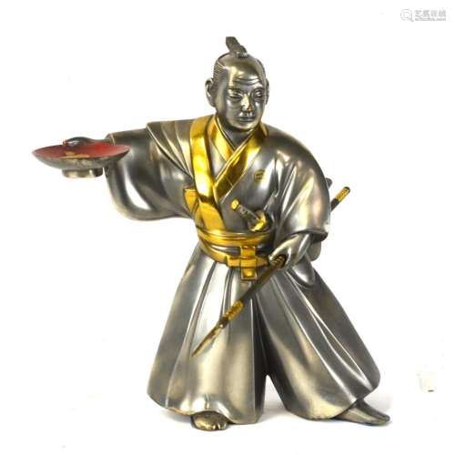 Japanese Signed Bronze Samurai Figure