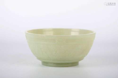 Chinese Carved Jade Bowl