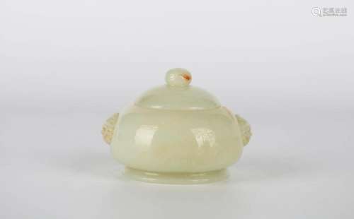 Chinese Carved Covered Jade Bowl