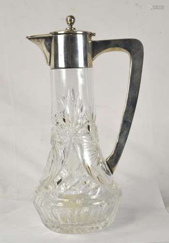 Sterling Silver & Cut Glass Art Decor Pitcher