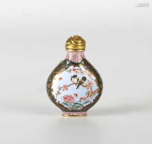 Chinese Enamel on Copper Snuff Bottle