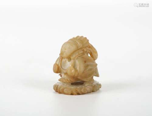 Archaic Chinese Carved Jade Figure Finial