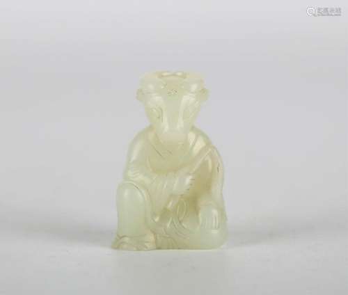 Chinese Carved Jade Figure of Ox Man