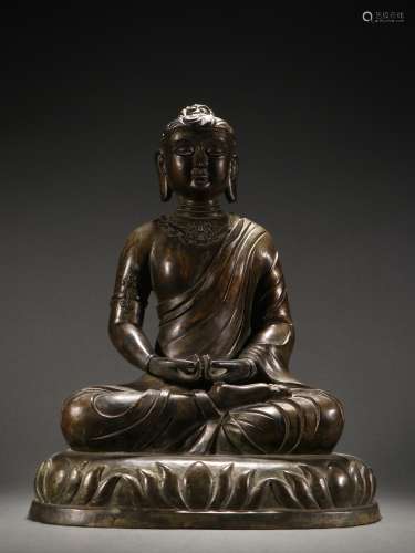 清 銅鎏金藏佛坐像