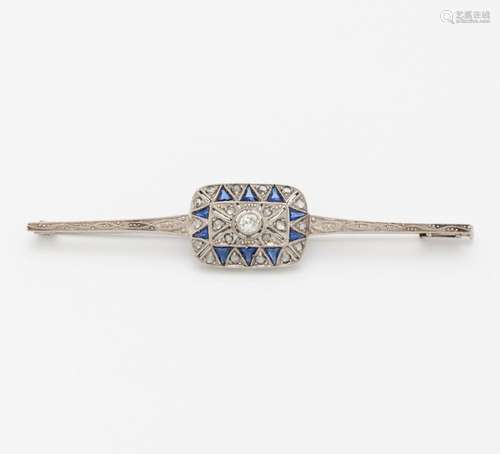 Sapphire-Diamond-Brooch