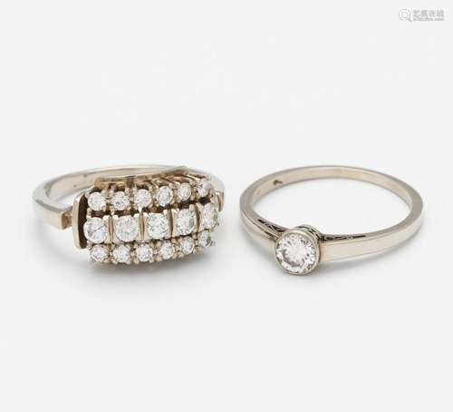 Mixed Lot: Two Diamond-Rings