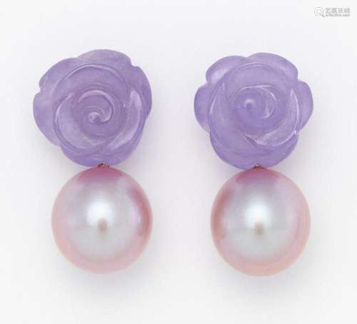 Pearl-lavender-Quartz-Earrings