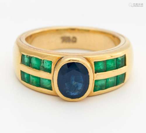 Smaragd-Saphir-Ring