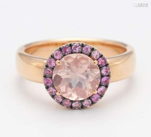 Rose Quartz-Sapphire-Ring