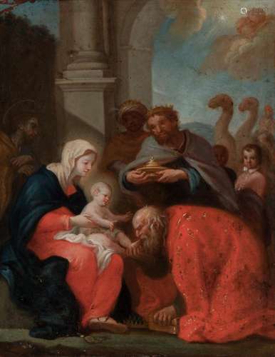 Spanish school; century XVIII. "The Adoration of the Ki...