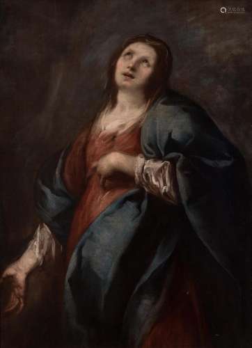 Madrid master; c.1660. "Virgin in prayer". Oil on ...