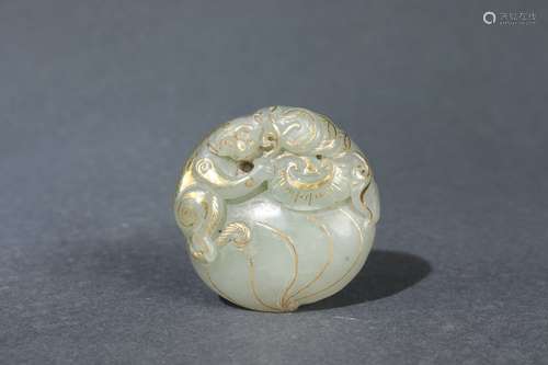 Jade Pendant with Gold Inlaid