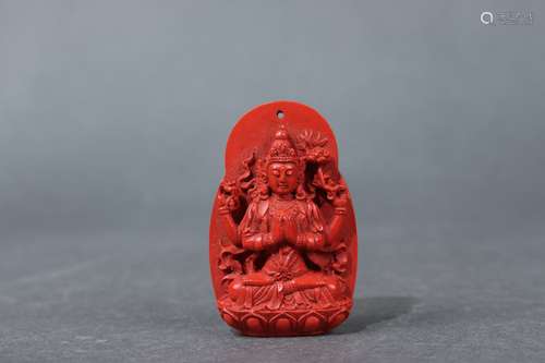 Buddha Plate in Cinnabar