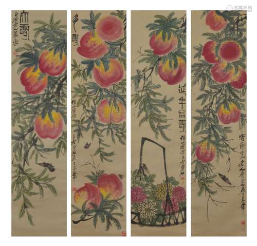 Four Screens of Peach, Qi Baishi