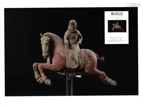 Tang painted pottery polo player with TL Test