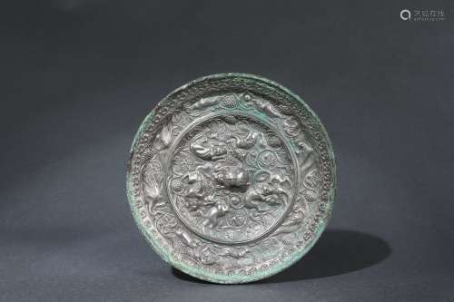 Mirror with Sea Animal and Grape Pattern