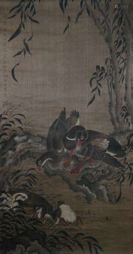 Flower and Bird, Hanging Scroll, Huang Jucai