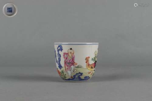 Famille Rose Cup with Poem Design, Qianlong Reign Period, Qi...