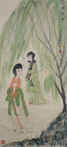 Spring Outing, Hanging Scroll, Fu Baoshi