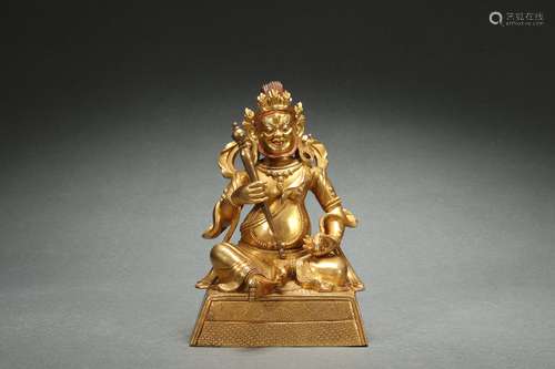 Gilt Bronze Statue of Lion Zambala