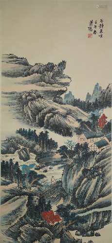 Running Water and Valley, Hanging Scroll, Xiao Xun