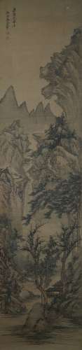 Imitated Tang Style Landscape, Hanging Scroll, Wang Hui