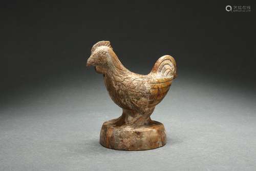 Chinese Stone Carved with Chicken Design