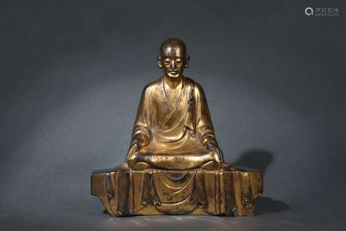 Gilt Bronze Sitting Statue