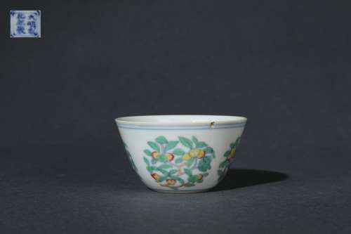 Contrasting Color Cup with Chicken Pattern, Chenghua Reign P...