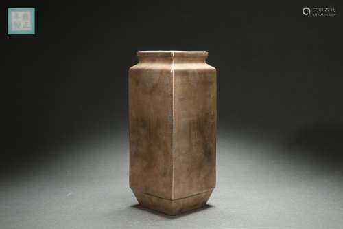 Square Vase with Figure Storied Design, Yongzheng Reign Peri...