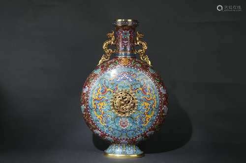 Cloisonne Enameled Moon Vase