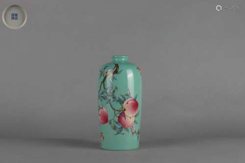 Famille Rose Vase with Peach Design, Yongzheng Reign Period,...