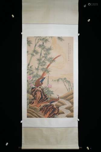 Bamboo and Bird, Hanging Scroll, Ma Jiatong