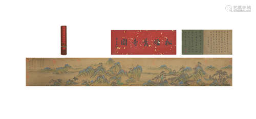 Temple Scenery Painting Scroll, Qian Xuan