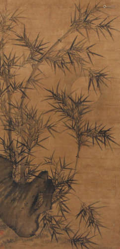 匿名 竹子 水墨絹本立軸