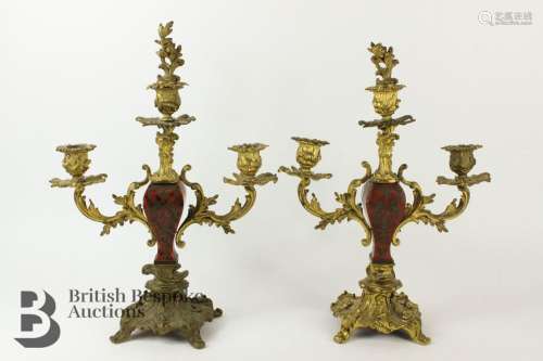 Pair of 19th Century Ormulu Twin Candelabra