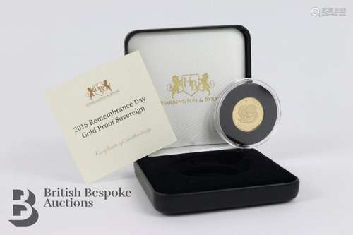 2016 Remembrance Day Gold Proof Sovereign