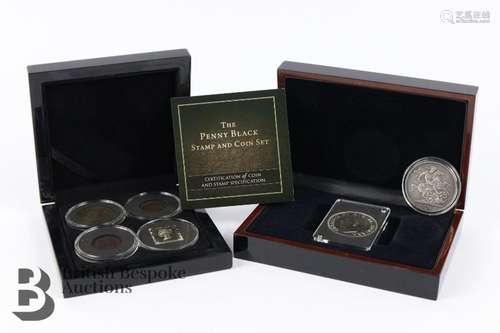 Bradford Exchange Penny Black Stamp and Coin Set